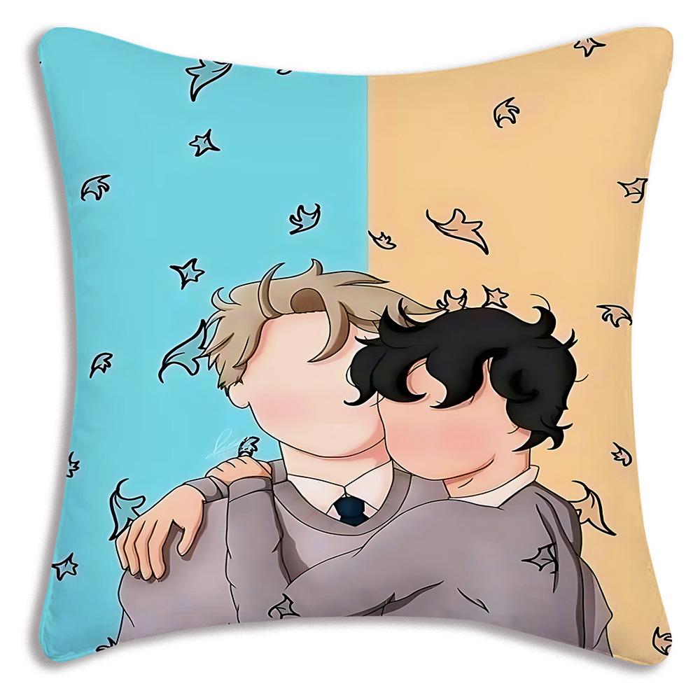 Cute anime For Heartstoppers Pillow Covers Cartoon Sofa Decorative Home Double-sided Printing Short Plush Cute Cushion Cover