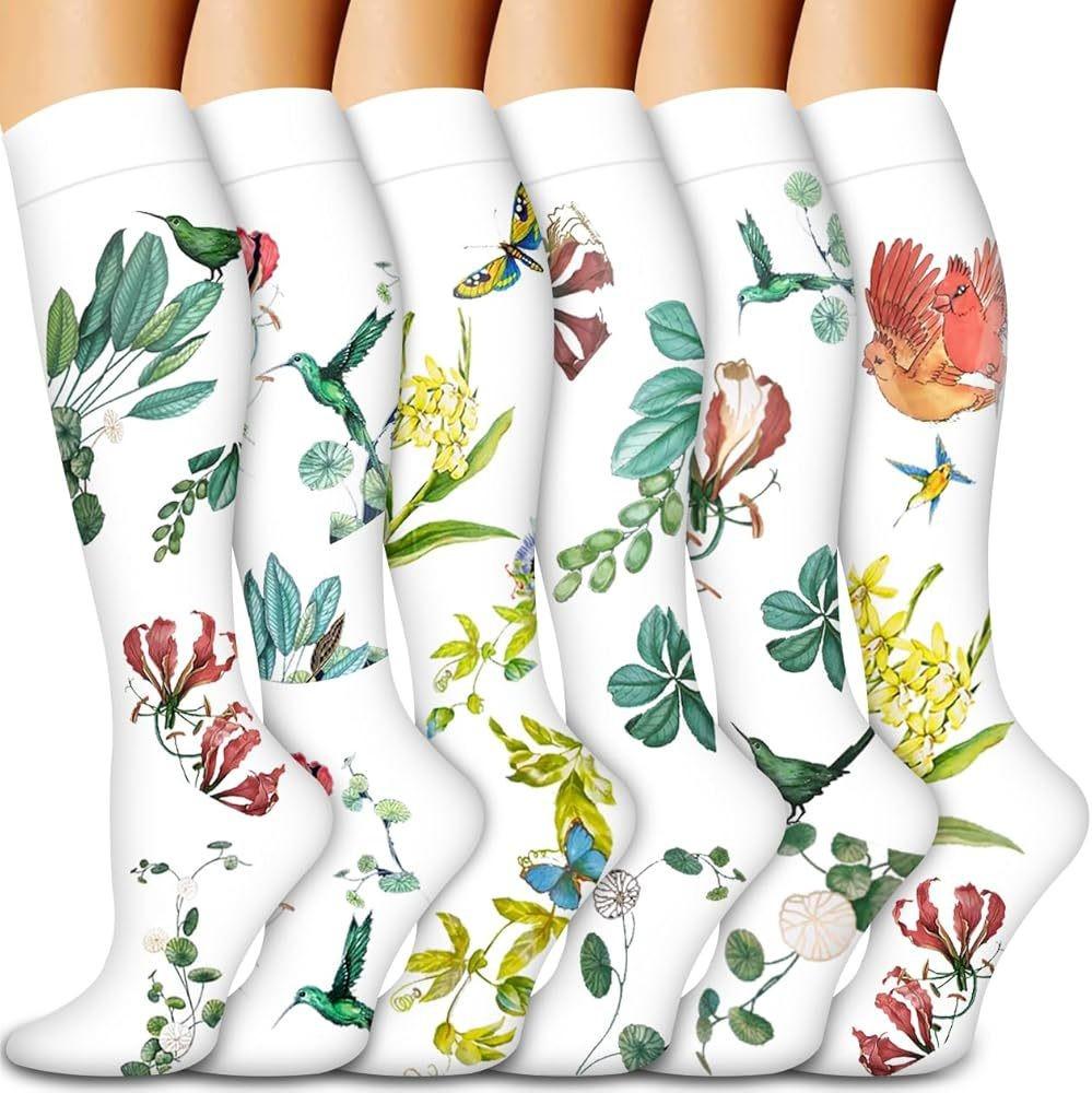 6Pairs Compression Socks For Women And Men - Best For Circulation, Running, Athletic, Recover, Travel