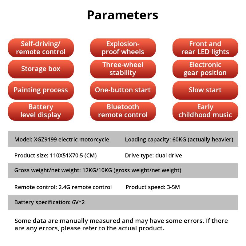 Children Dual Drive Electric Motorcycle Tricycle Oversized Toy Car Can Sit On Baby Battery Motorcycle