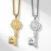 Saint Benedict Cross Necklace for Men & Women, Colorfast Titanium Steel Pendant, High-End Sweater Chain