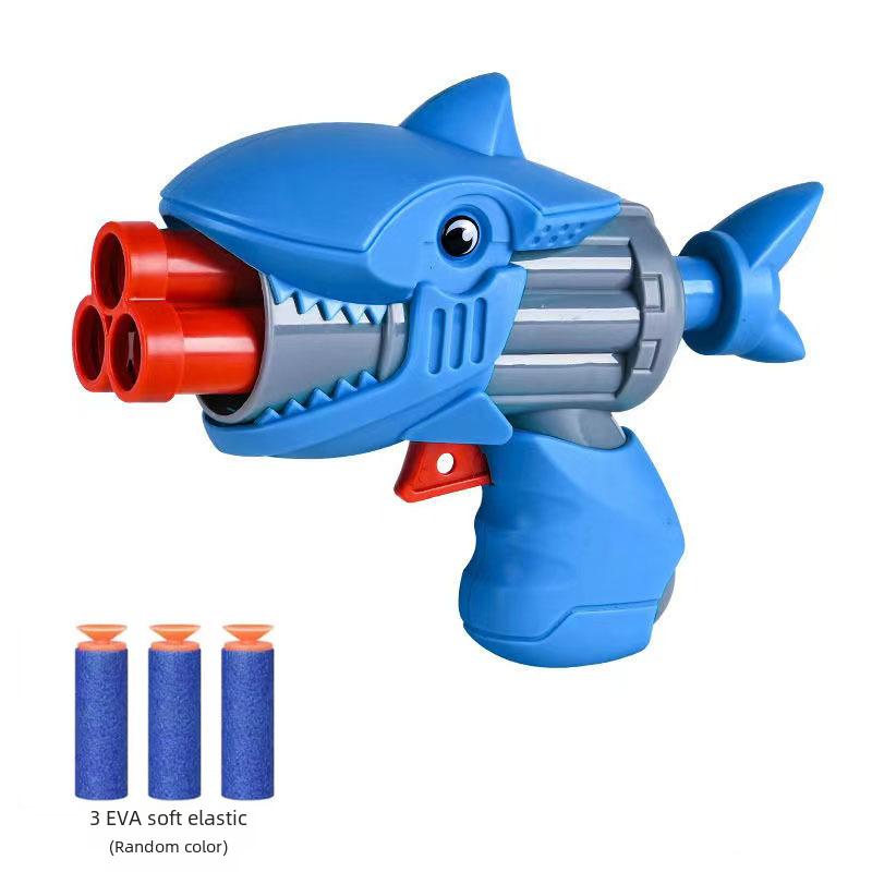 3-6 Years Old Children Soft Bullet Toy Dinosaur Handheld Gun Left Wheel Launch Suction Cup Burst Toy Gun Boys Girls