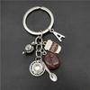 26 Letters Keychain Coffee Bean Pendant Coffee Key Chain Casual Keyring Creative Souvenir Gifts