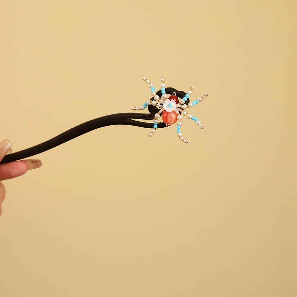 Red Wooden Hair Stick Tassel Hanfu Hairpin Classical New Chinese Style Hair Clip  Bridal