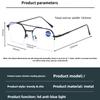 Retro Double-Bridge Square-Frame Presbyopia Glasses Stylish Metal Half-Frame Blue Light Blocking Reading Glasses Men Goggles