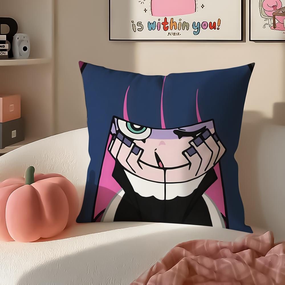Anime edgy PPanty SStocking Anime Cushion Cover Pillowcase Short Plush Invisible zipper Room Sofa Cushion Cover