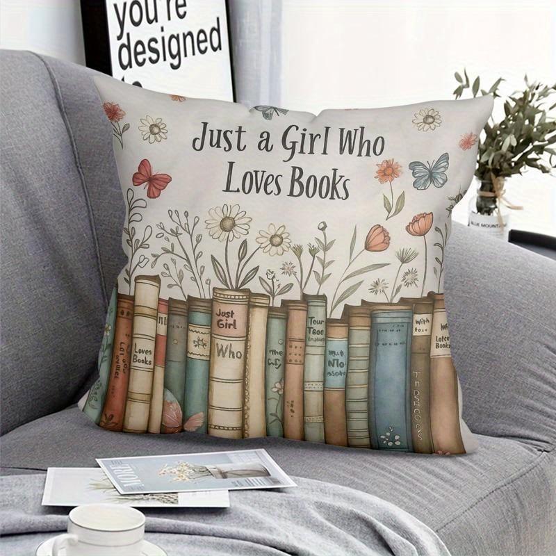 1 girl who only loves books pillow cover