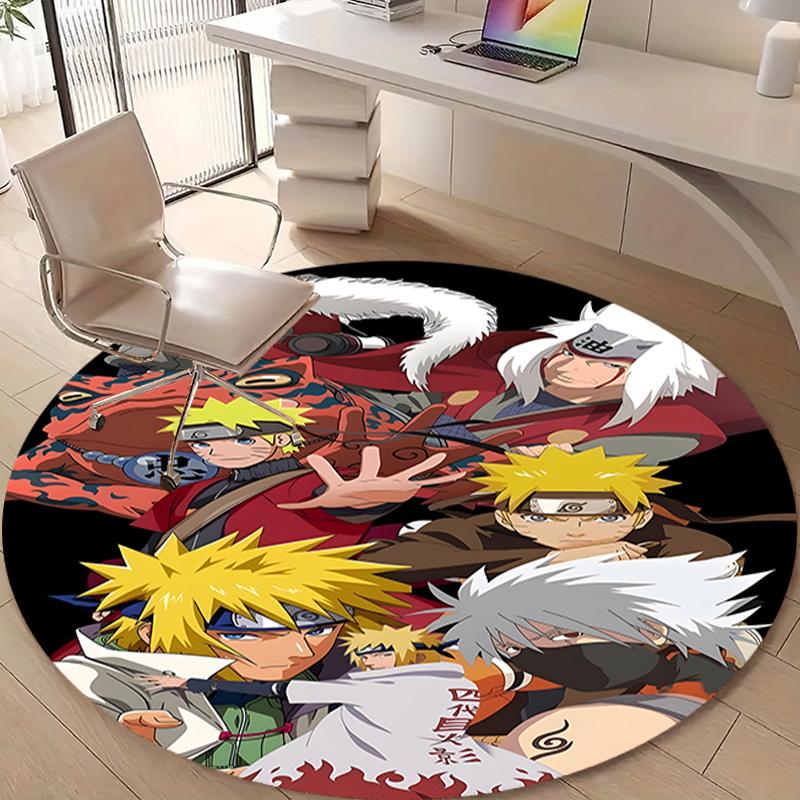 1pc NARUTO (5) Design Printed Area Round Carpet for Bedroom Living Room Home Decor Rugs Mat Non Slip Mat Rug for Bedside