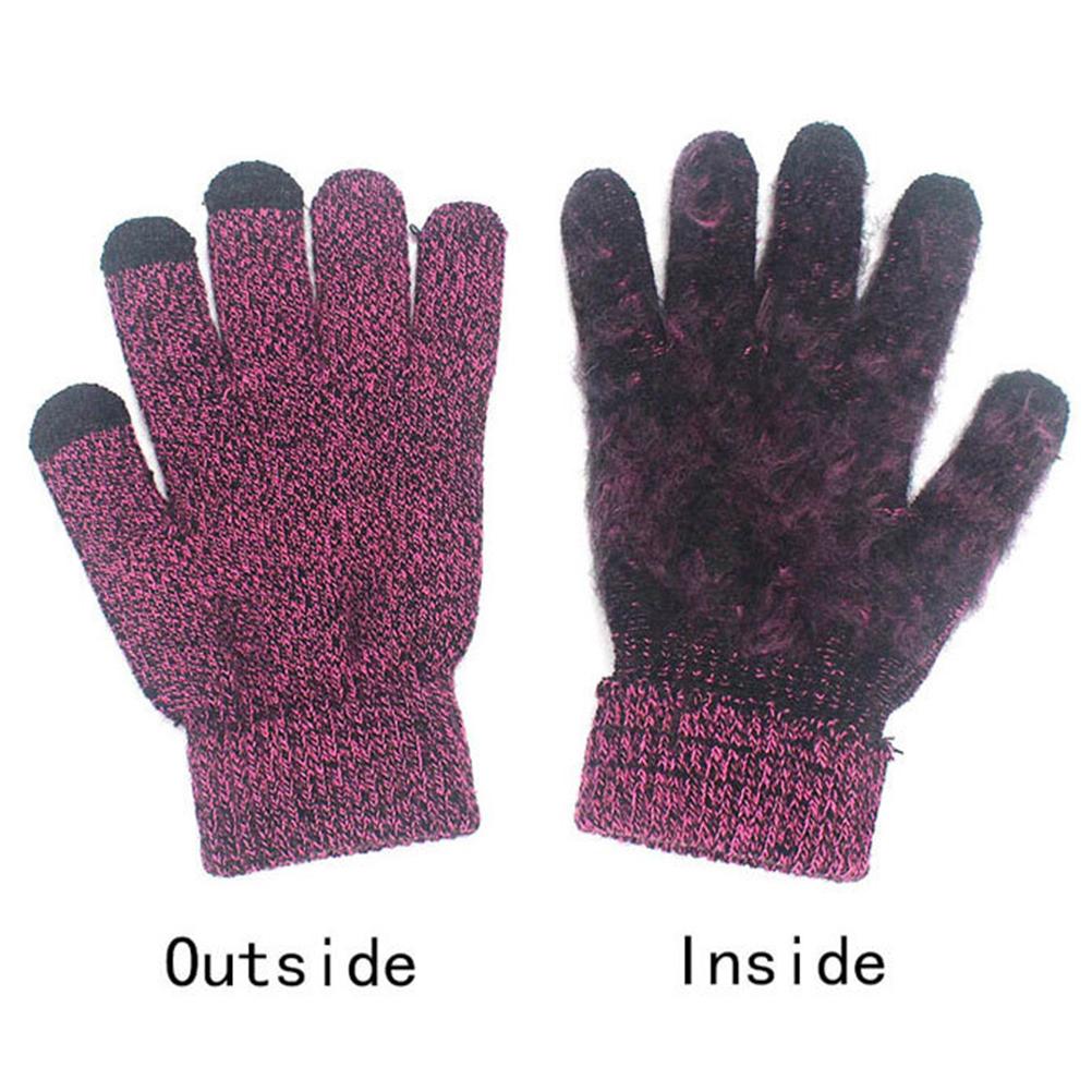 3Pcs Winter Knitted Hat Scarf Gloves Set Fleece Lined Warm Beanie Touch Screen Gloves for Women Men Outdoor Cycling