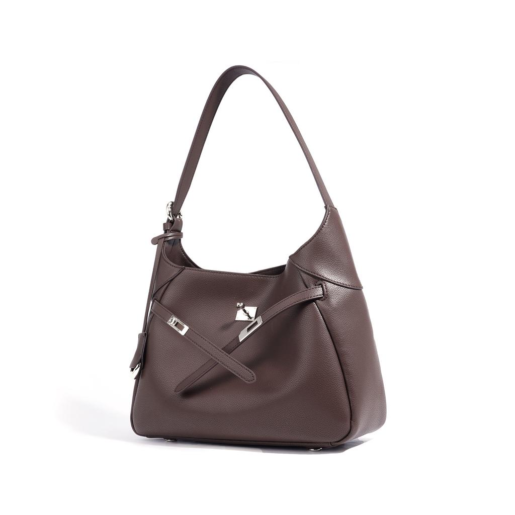 2025 autumn and winter new shoulder crossbody leather women's bag niche design high fashion simple women's bag underarm bag