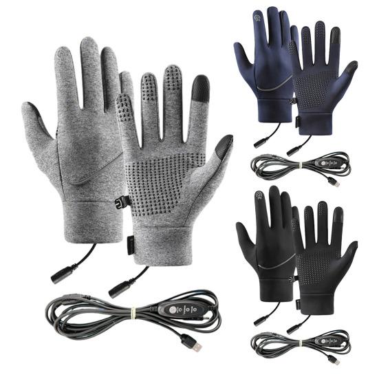 5V Vyhřívané rukavice Pánské Dámské Elektrické Termální Větruodolné Rukavice 3 Nastavení teploty Dobíjecí Ohřívače rukou Dotykové rukavice pro Lyžování Cyklistiku