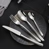 Stainless Steel Silver Western Cutlery Set - Knife, Fork, and Spoon - Thickened Kitchen Utensils