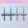 Vampire Jewelry Geometric Cross Pendant Earrings For Women Gothic Style