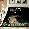 1PC Billie Eilish Custom Name Patterned Flannel Blanket Suitable For All Seasons for Home Decor Warmth and Comfort Gifts Holiday Present
