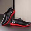 Men's Warm Lined Waterproof Low-Top Rain Boots - Anti-Slip Rubber Shoes for Fishing, Outdoor, Kitchen, or Work