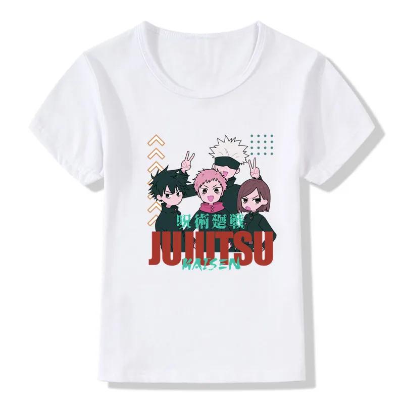 Children's Anime Jujutsu Kaisen Cartoon Print Fun Boys' T-Shirt Summer Short Sleeve Shirt Children's Top