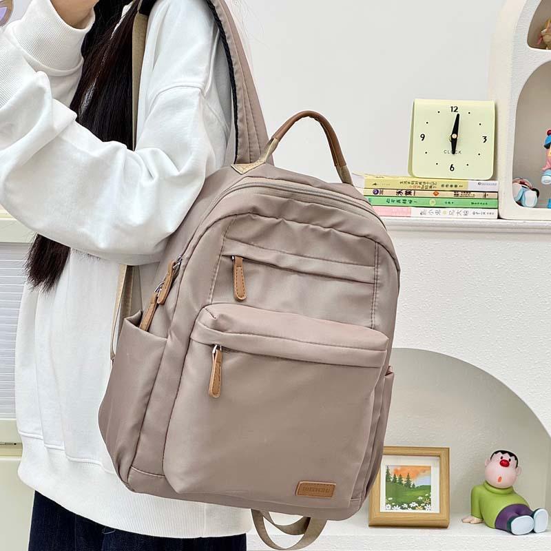 Schoolbag1011 New Lightweight Backpack Women's Bag Fashion Versatile Leisure Travel Backpack College Student Class Commuter School Bag