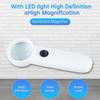 15X Handheld High Magnifying Glass With Lamp Illumination ABS+ Optical Glass Lens With Exclamation Point Double LED White Color