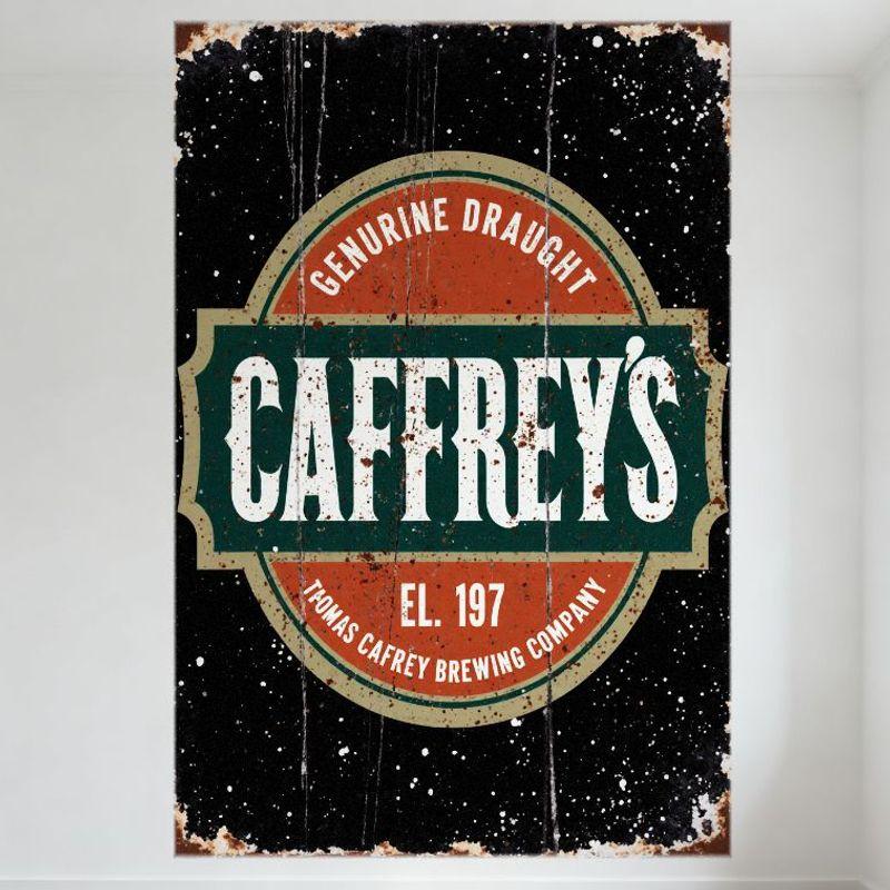 

Vintage Caffrey s Brewing Company Metal Tin Sign Genuine Draught Established 197 Distressed Retro Wall Decor for Bar Cafe Man Ca 20x30cm（7.8x11.8inch）