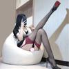 Black/Red Thigh-high Nylon Stockings Cosplay Sexy Erotic Lingerie Garter Belt Long Stockings Lady Ultra-thin Transparent Tights