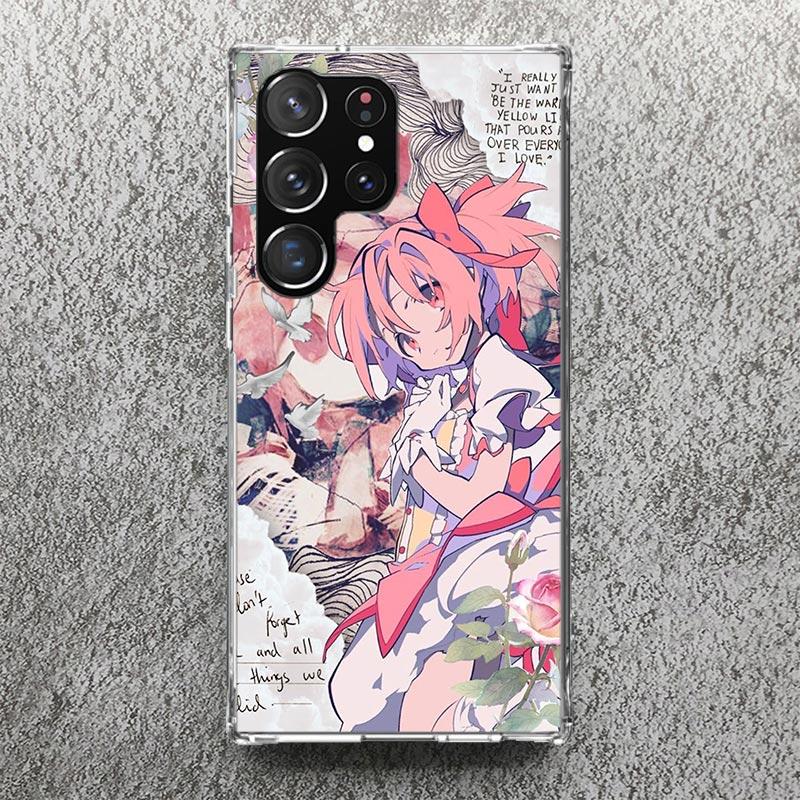 

Madoka Magica Anime Print Soft Case for Samsung Galaxy S25 S24 S23 S22 Ultra S21 Plus S20 FE Phone Shell S10 + Edge Cover Samsung S22 Plus