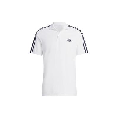 Polo de manga corta con medio botón y logotipo bordado para hombre, color blanco IC9312