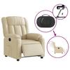 Vidaxl Electric Recliner, Cream, Fabric Upholstered