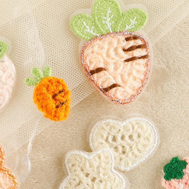 Computer Embroidery Label Jewelry Accessories Embroidery Love Strawberry Clothing Accessories Patch Sticker Handmade Diy Cloth Label Cloth Sticker