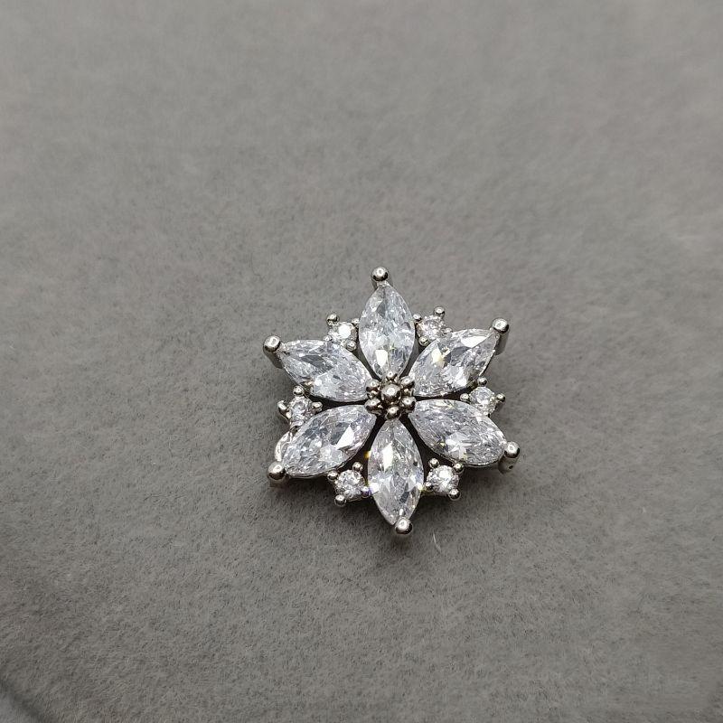 5pcs Luxury Crystal Small Buttons for Clothing, Cubic Zircon Shank, Decorative CZ Sewing Buttons for Shirt Cuff Link