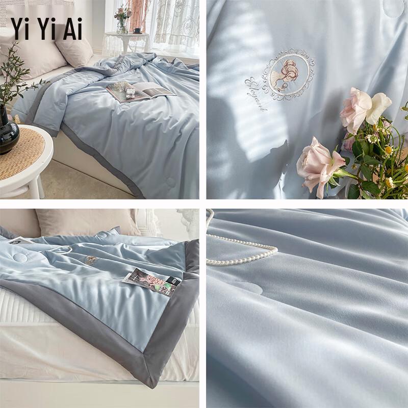 Queen Embroidered Soy Fiber Summer Comforter