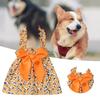 Vestido para Perro Cómodo Suave Llamativo Algodón Estampado Floral Perro Mascota Vestido Halter con Lazo Suministros para Mascotas