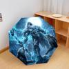 1 PC Automatic Folding Umbrella - Mysterious Glowing Wolf Pattern, Portable & Foldable Design with 8 Ribs, Christmas Birthday Gifts