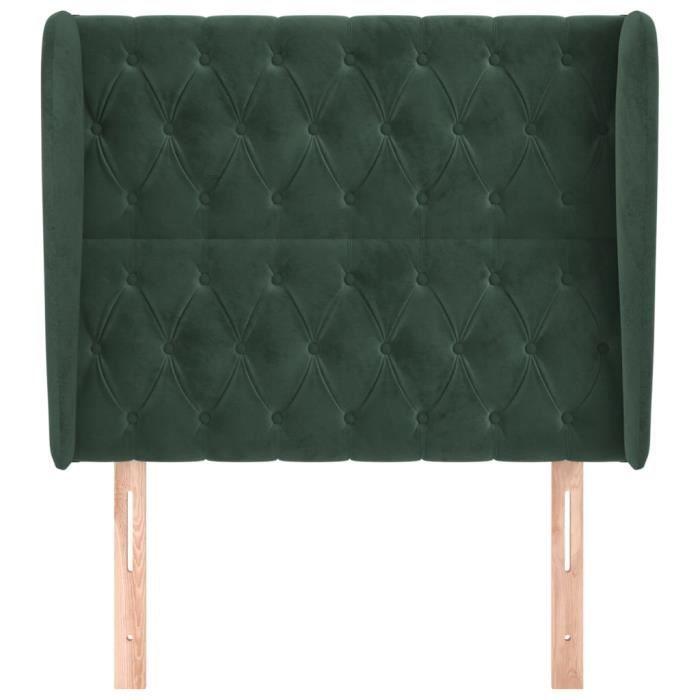 VidaXL Headboard with Ears Dark Green 103x23x118-128 Cm Velvet3118337