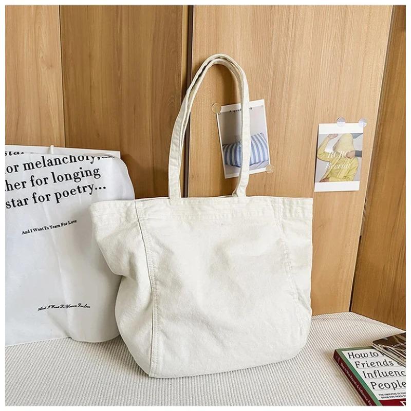 

Fashi Versatile Canvas Zipper Sweet Shoulder Bags 2026 Retro Simple Large Capacity Casual Style Tote Bags for Women білий