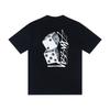 Mens Oversized Waffle Knit Long Sleeve Tee With Washed Print Soft Cotton Blend Winter Casual Wear