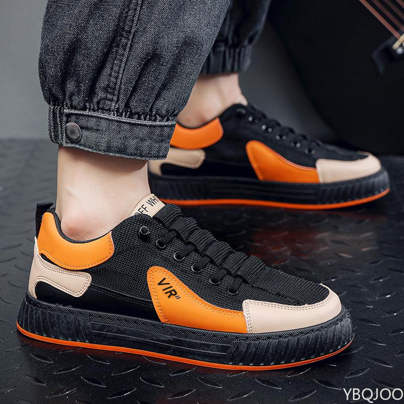 Spring Men's New Breathable Canvas Trendy Versatile Sports and Leisure Board Shoes Anti Slip Thick Soled Vulcanized Men's Shoes