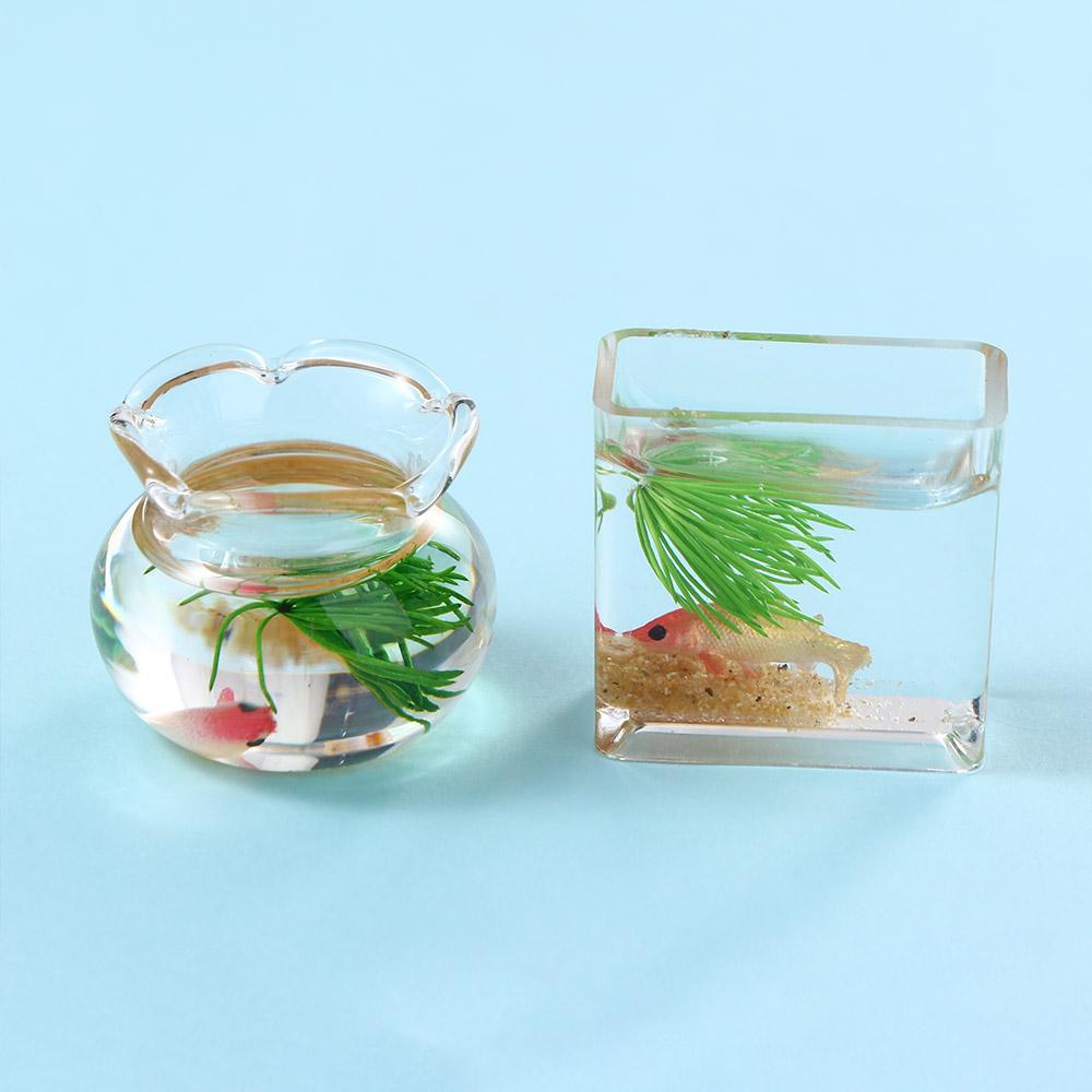 Dollhouse Decals Miniature Fish Bowl Dollhouse Miniature Glass Fish Tank Model Miniature Fish Tank