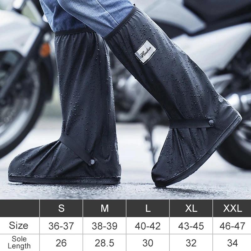 Motorcycle Cycling Shoe Covers, High Top Reflective Waterproof, Unisex Reusable, Dustproof Clear Shoe Covers