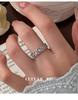 Cuiyan S925 Silver Korean Luxury Lace Argyle Engraved Women's Exquisite Index Ring