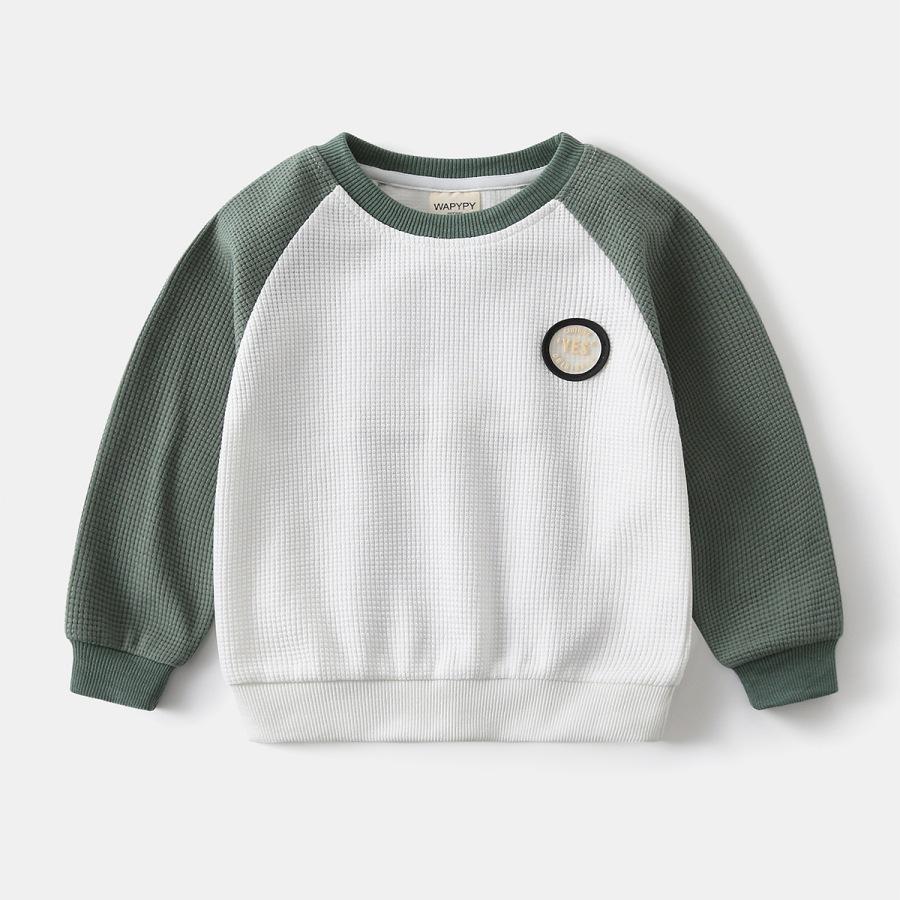 Boys' Raglan Sleeve Sweatshirt - 2026 Fashionable Kids' Round Neck Sports Top