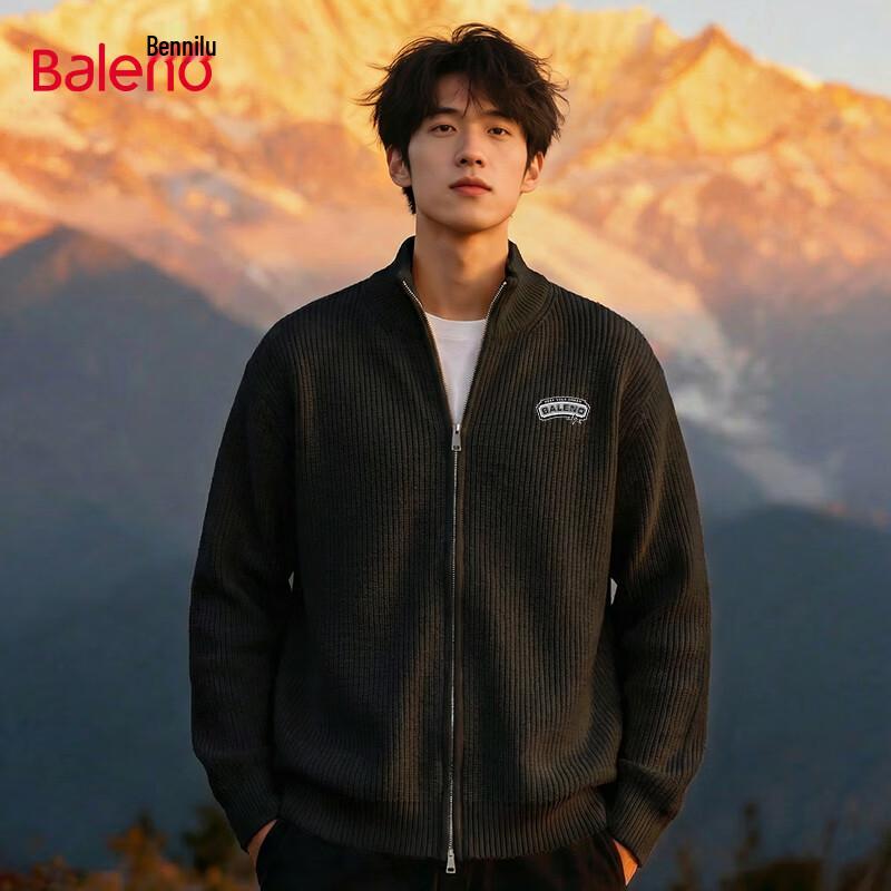 

Baleno Men s Thick Stand-up Collar Cardigan Sweater XL
