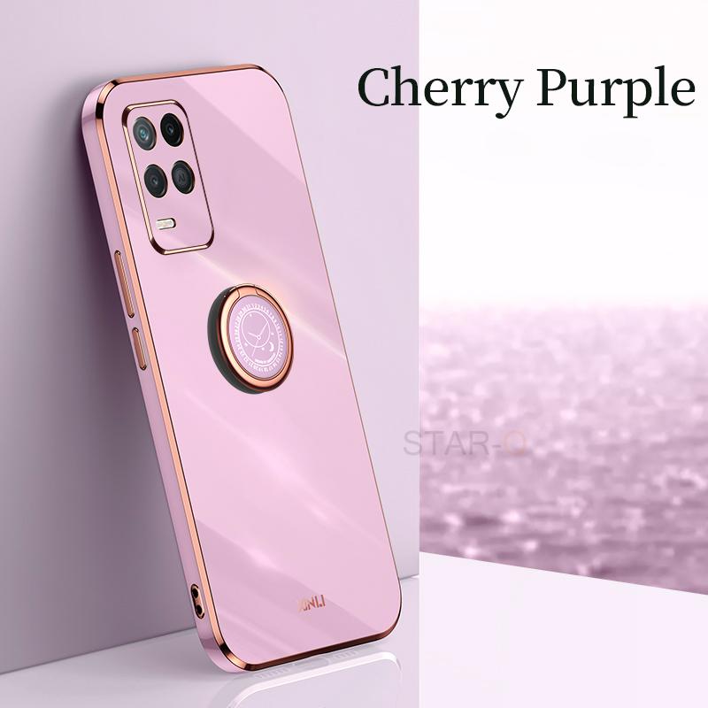 Luxury Plating Gold Frame Phone Case On For Oppo Realme 8 Pro 4g Realme8 8pro Soft Silicone Tpu Back Cover
