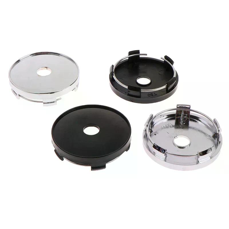 4Pcs 60-65mm Black Plastic Car Wheel Center Hub Caps Auto Rim Decor Protective Covers Accessories