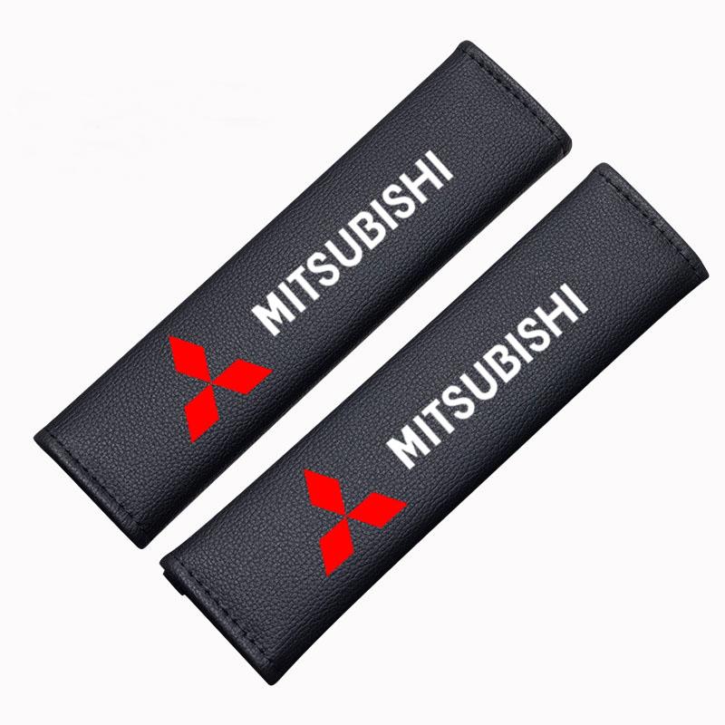 Car Safety Belt Carbon fibre Shoulder Pad Safety Strap Cover for Mitsubishi Lancer ASX Outlander Pajero Evolution Car Accessorie