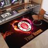 Custom Rug FC St. Pauli Pattern Print Name Text Soft Non‑Slip Floor Carpet for Home Indoor Decoration