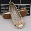 Fashion Flat Shoes for Women Spring Autumn 2025 New Flat  Bow Boat Shoes Square Toe Pregnant Women's Ballet Gold Plus Size for Women