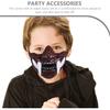 TOYANDONA 4pcs Oni Samurai & Japanese Monster Hannya Half Face Devil Mask - Prajna Cosplay Accessories for Masquerade & Halloween Party