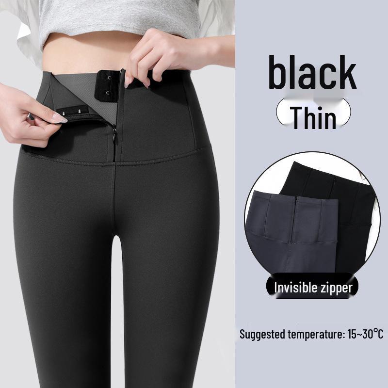 

Women s High-Waisted Zippered Tummy-Control Shark Pants: Plush, Thickened Leggings for Hip-Lifting, Perfect for Autumn/Winter Outerwear, Barbie Style. M (80-110 lbs)