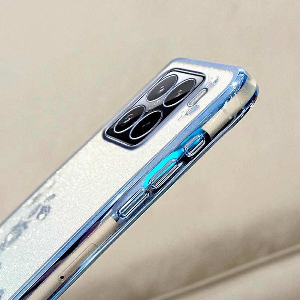 KADEM For Xiaomi 15S Pro Case Flower Pattern TPU Gradient Phone Cover with Lanyards