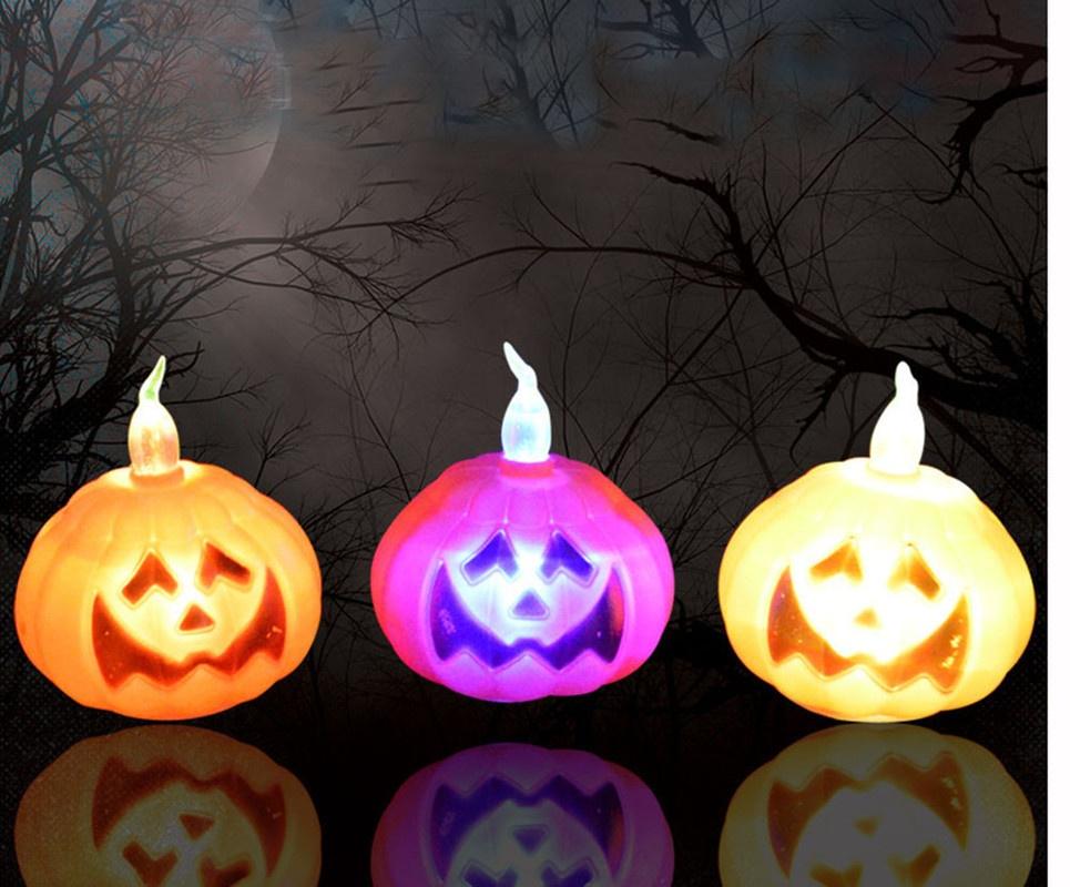 1ks Mini halloweenská LED svíčka s nočním osvětlením na párty