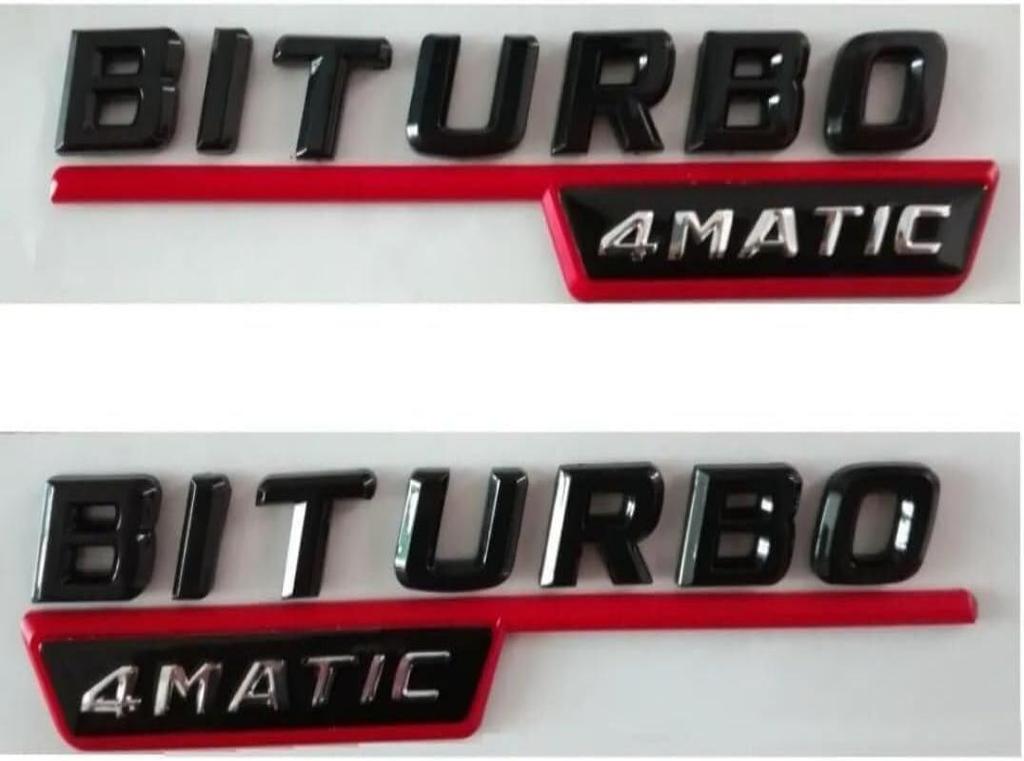 CAR STYLING 3D BITURBO 4MATIC ABS STICKER Plastic Car Trunk Fender Letters Emblems Decal Sticker for A G Badge Decals